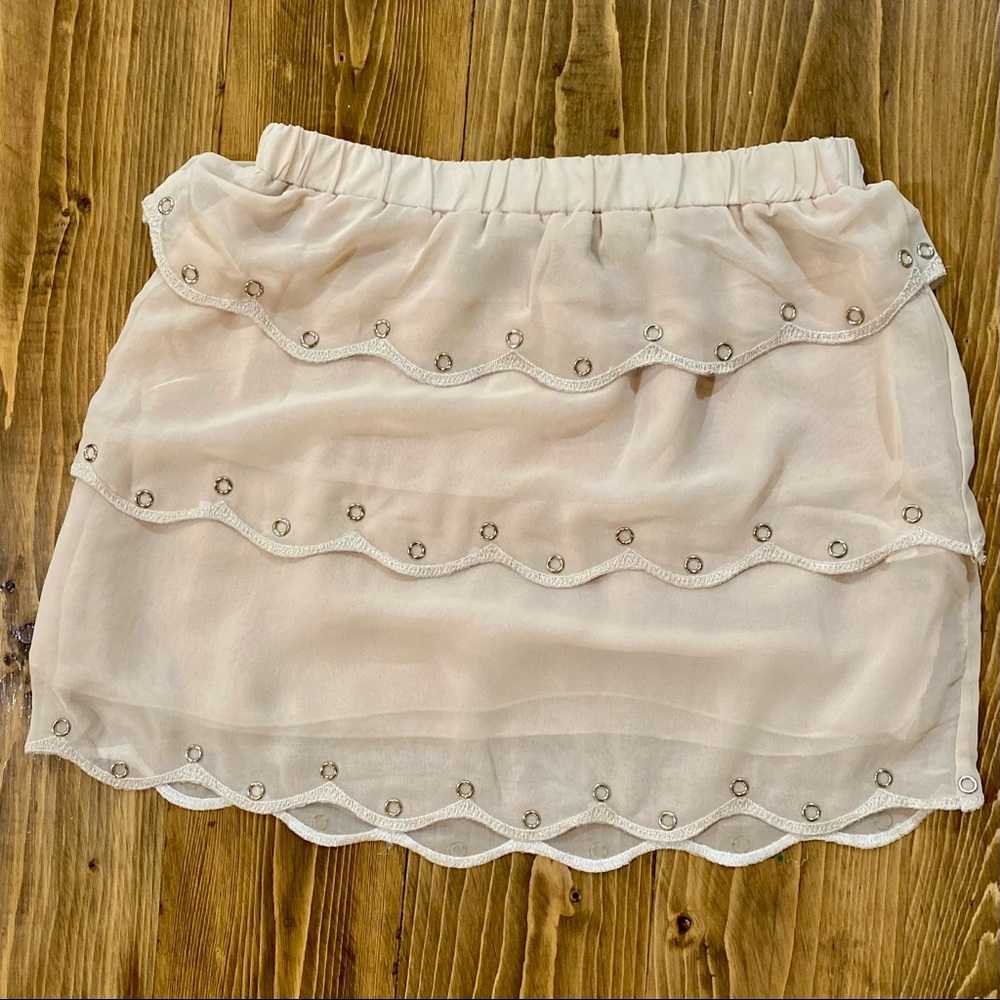 For Her Paris scalloped mini skirt